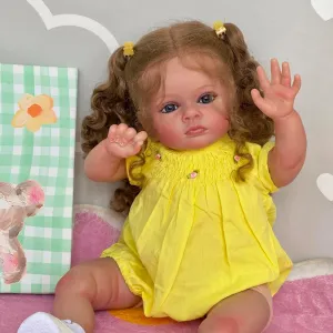 Inches Big Size rend remodel prospect complex Rooted Blond Curly Hair Realistic Newborn Toddler Baby Dolls Look Real Lifelike Reborn Princess Girl Collectible Art Doll with Weighted Cloth Body 24 