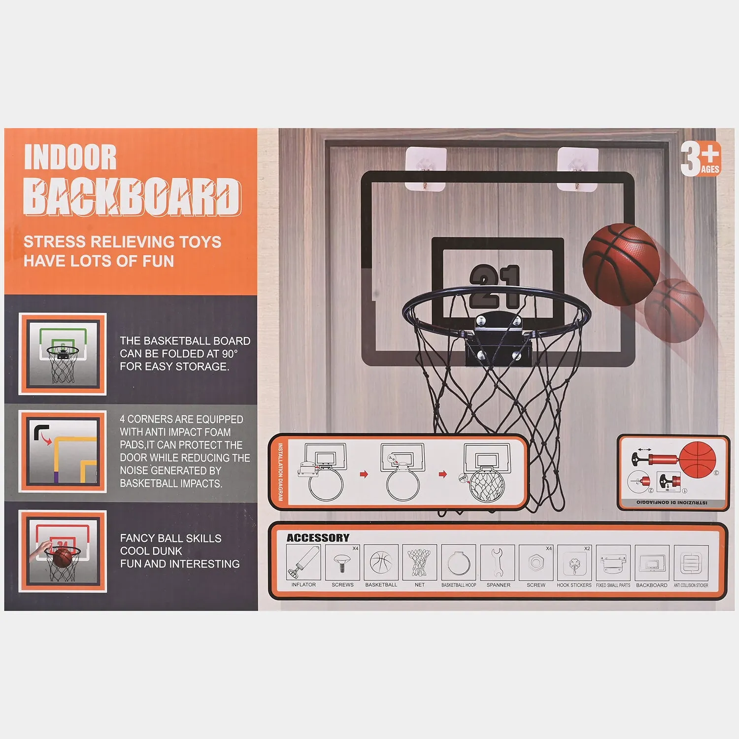 Indoor Mini Basketball Play Set For Kids