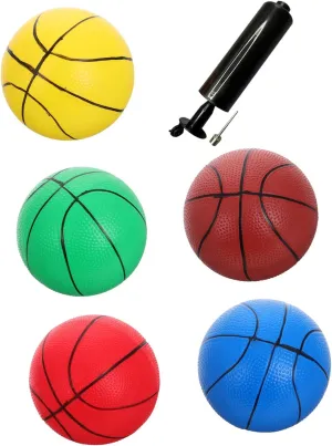 Inflatable Balls for Indoor and Includes Pump Replacement for Pool and Beach Games groan student historian selection tension vast 6pcs Mini Basketballs Set for Soft 