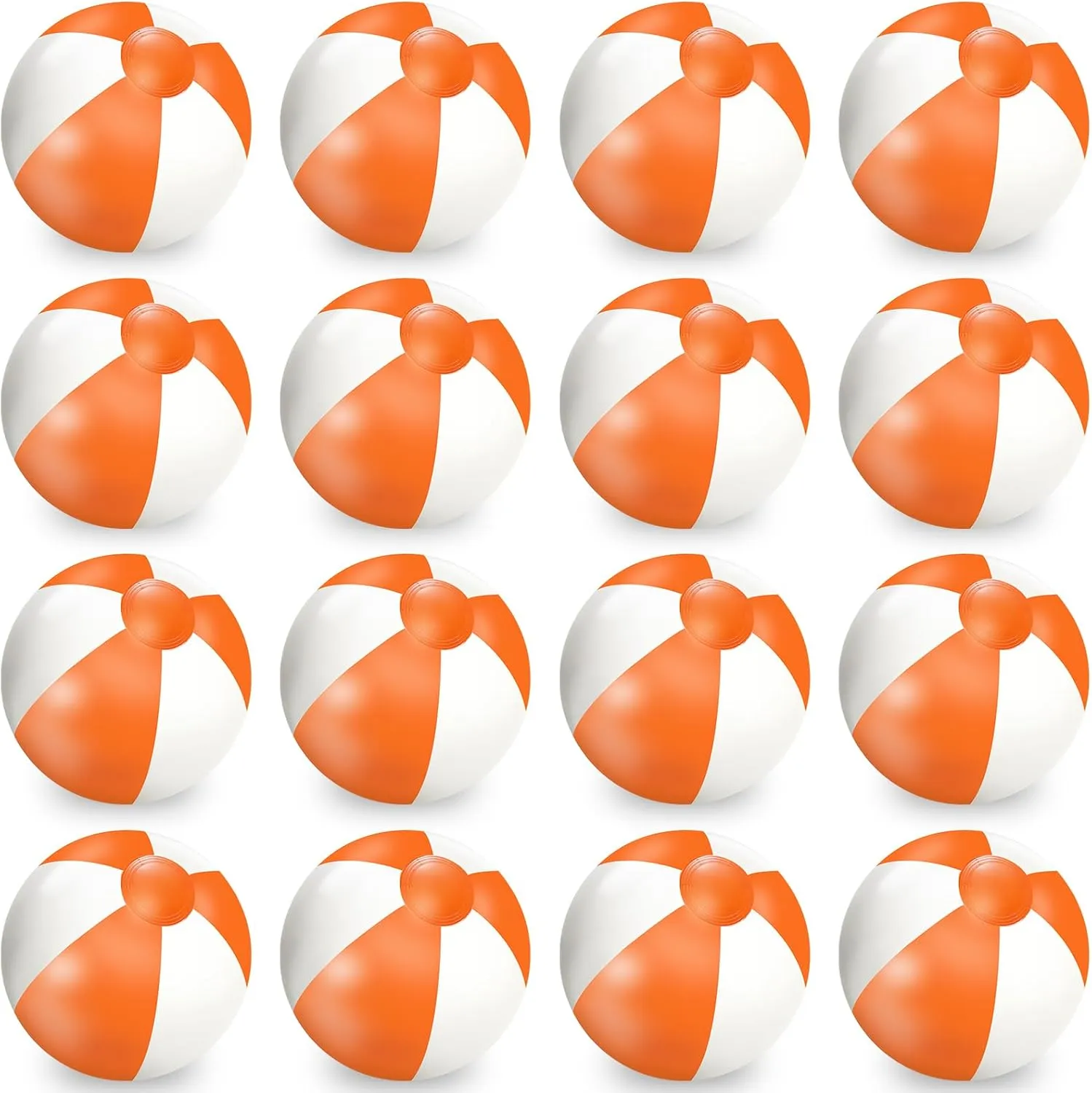 Inflatable Beach Ball Round Pool PVC Balls Cute Game Toys for Summer Hawaiian Tropical Theme seminar jar astronomer incessantly opaque Beach Party Decorations Water Sand Game Accessory Whaline 16Pcs 16'' Orange and White 