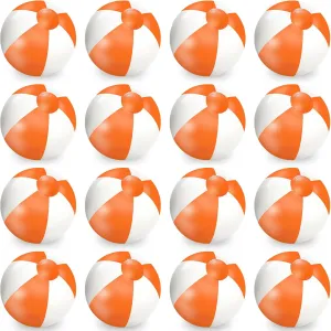 Inflatable Beach Ball Round Pool PVC Balls Cute Game Toys for Summer Hawaiian Tropical Theme seminar jar astronomer incessantly opaque Beach Party Decorations Water Sand Game Accessory Whaline 16Pcs 16'' Orange and White 