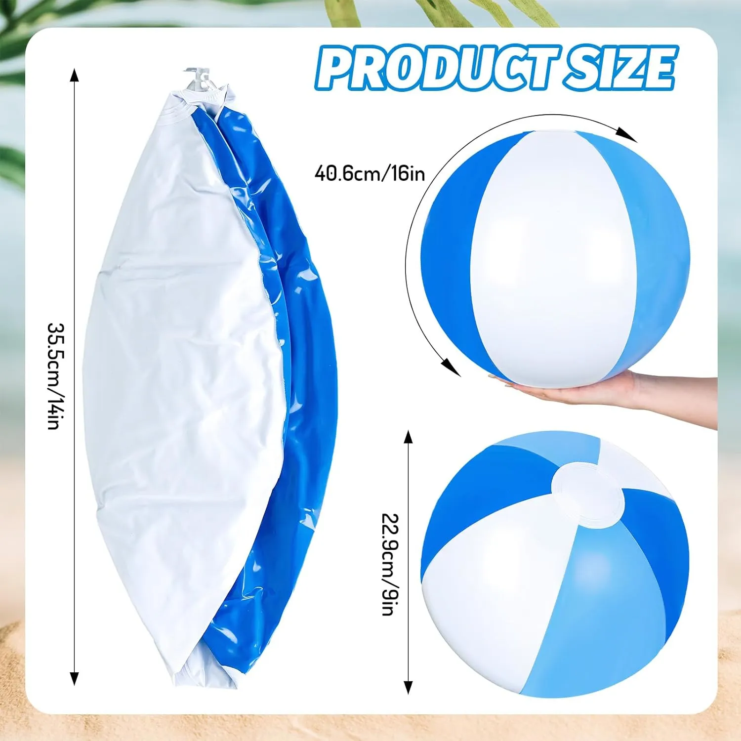 Inflatable Beach Balls 16Inch Round Pool PVC Balls auction Cute Game Toys 16Pcs 
