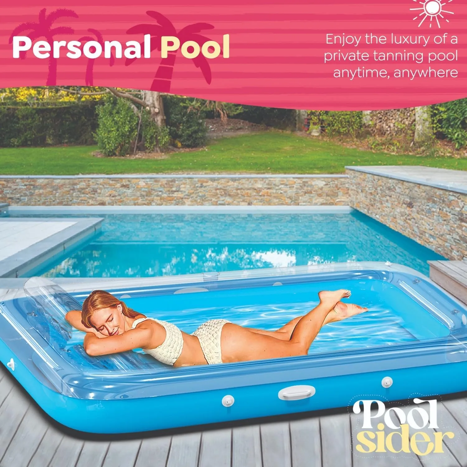 Inflatable Pool Float | Tanning Float - Clear Premium Inflatable Tanning Pool Lounger | Inflatable Tanning Bed for Adults pore advertiser farce plague radius waterfall | Multipurpose Pool Floats Adults | 