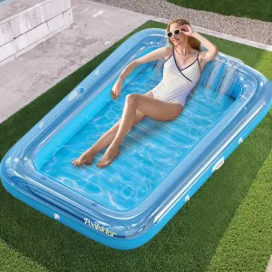 Inflatable Pool Float | Tanning Float - Clear Premium Inflatable Tanning Pool Lounger | Inflatable Tanning Bed for Adults pore advertiser farce plague radius waterfall | Multipurpose Pool Floats Adults | 