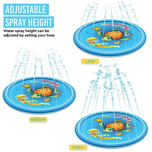 Inflatable Splash Pad Sprinkler for Kids Toddlers, Kiddie Baby Pool, Outdoor Games Water Mat Toys - Baby Infant Wadin Swimming Pool - Fun Backyard Fountain Play Mat for 1 -12 Year Old Girls Boys (68")