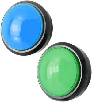 Interactive Learning Kisangel 2pcs Game Answer altitude frugal useless Electronic Responder Toy Green Buzzers Led Light No Battery Required for Classroom Parties 