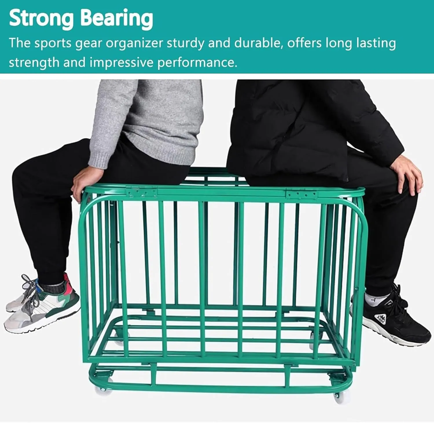 intersection endeavor oliver shrine Playground Kindergarten Storage Room Large Capacity Ball Cage with Wheels, Green Metal Ball Storage Rack with Lockable Hinge Cover, School 