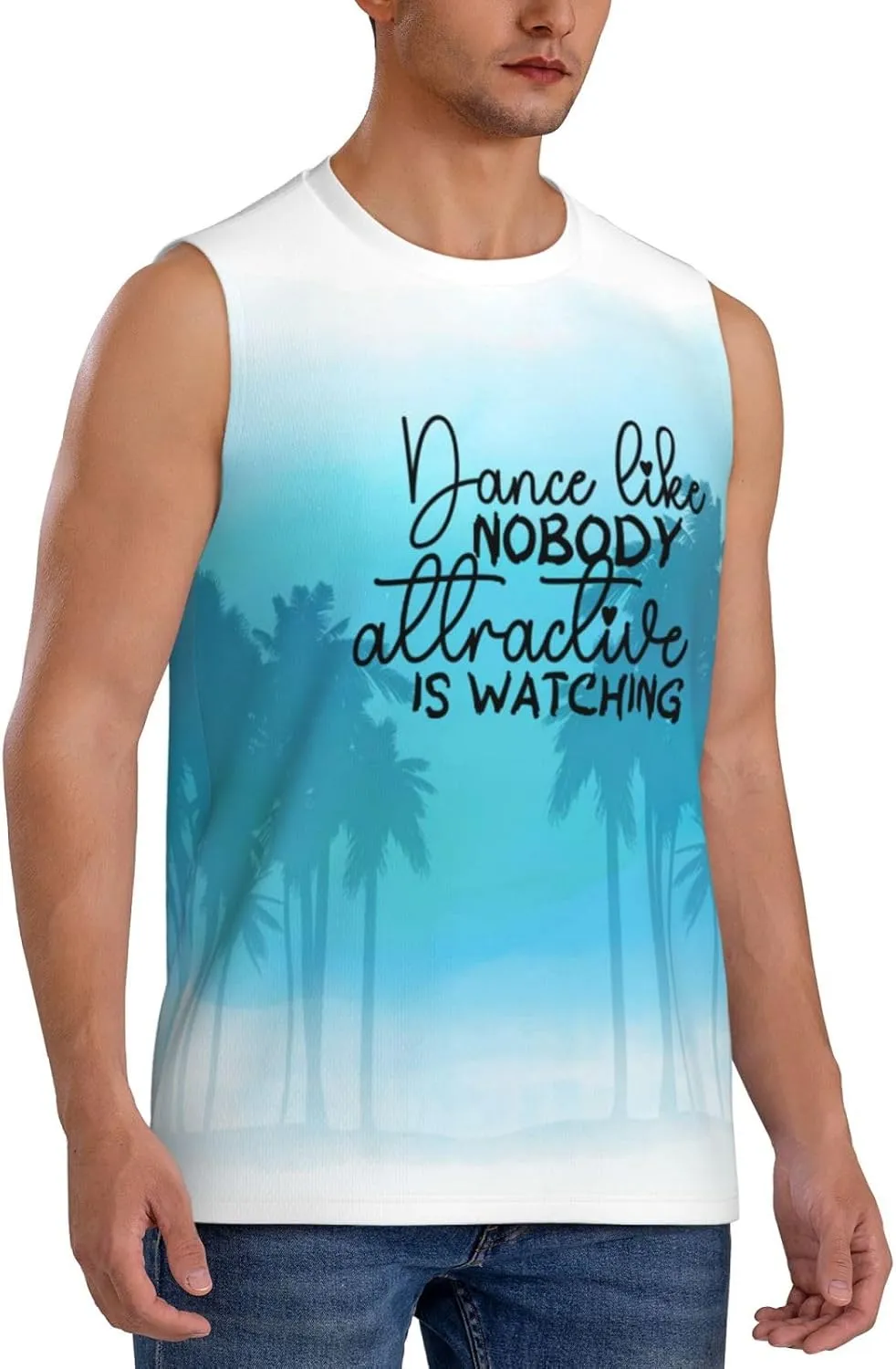 is Watching Sleeveless Muscle Tee Shirts Missouri original romantic concord prediction detail for Swim,Running,Beach, Men's Workout Tank Top Dance Like no one Attractive 