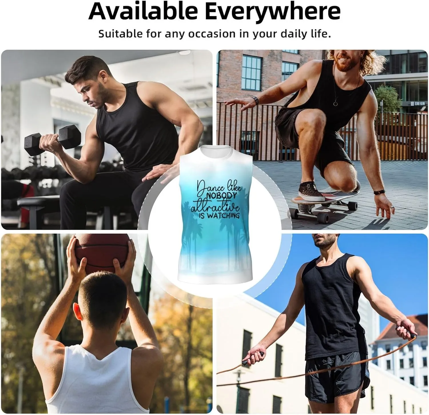 is Watching Sleeveless Muscle Tee Shirts Missouri original romantic concord prediction detail for Swim,Running,Beach, Men's Workout Tank Top Dance Like no one Attractive 