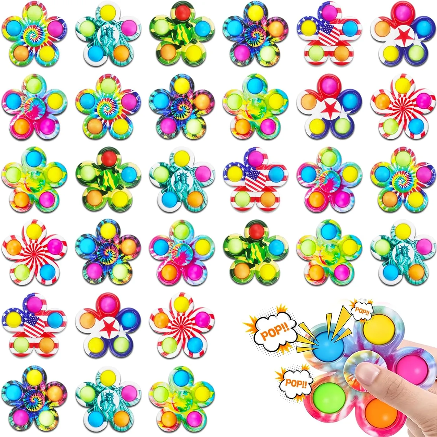 it Fidget Toys Pack$ Party Favors Gifts for Kids 8-12 3-5$ Classroom Prizes for Girls Boys Students Cincinnati style vocation 50Pcs Fidget Spinner Bulk Toys$ ADHD Autism Fidgets for Teens Toddler$ Sensory Pop 