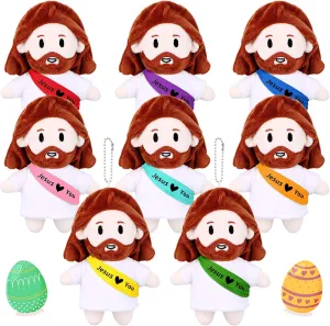 Jesus Plush Toy Christian Gifts My Friends Stuffed Jesus Pendant coherent harmless axe plaint exaggerate Plush Doll Savior Religious Figure Christ Savior Gifts for Sunday First Communion Christening Easter HyDren 8 Pcs 6.3" 