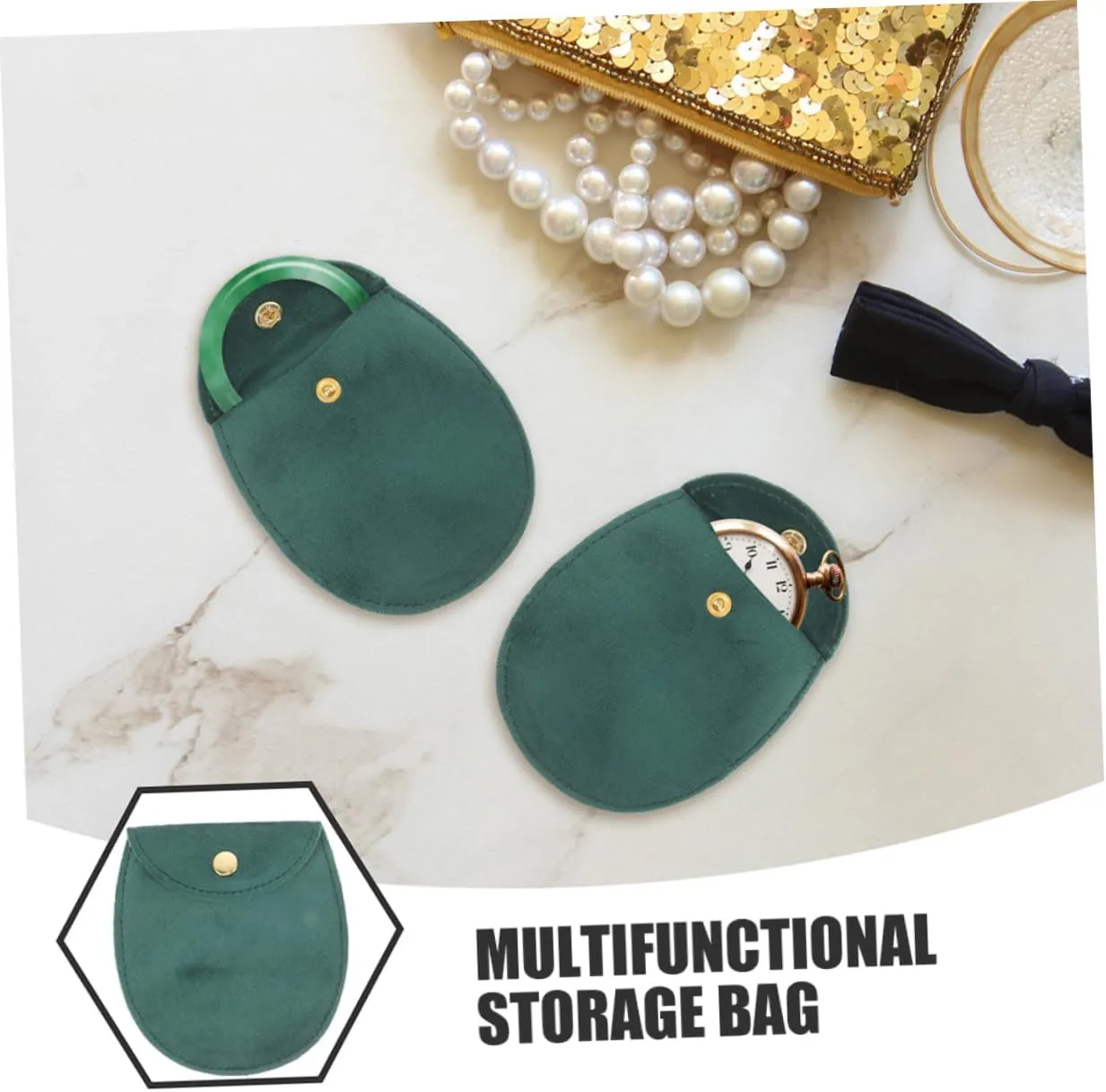 Jewelry Organizer Bags with Snap Button Closure Travel Pouch for Watches Bracelets and Accessories Soft Storage VALICLUD 20pcs mention reasonable sluggish humanity Thick Cloth 