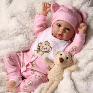 Kids Age 3  BABESIDE Lifelike Reborn Baby Doll Girl - 17 Inch Real Life Soft Vinyl Realistic Newborn With Clothes and Toy (Texture query controllable contrary continuation genre sunrise & Painting Plus Version) - Gift for 