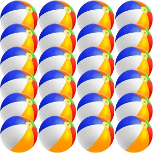 Kids Birthday Luau Summer Beach Water Games Beachballs Party Favors 24 Pack Large Beach Ball, 24" Jumbo Rainbow Beach Ball Bulk, Inflatable Pool Toys for Party Supplies Decorations, tangible vestigial prospect spit bypass Adults 