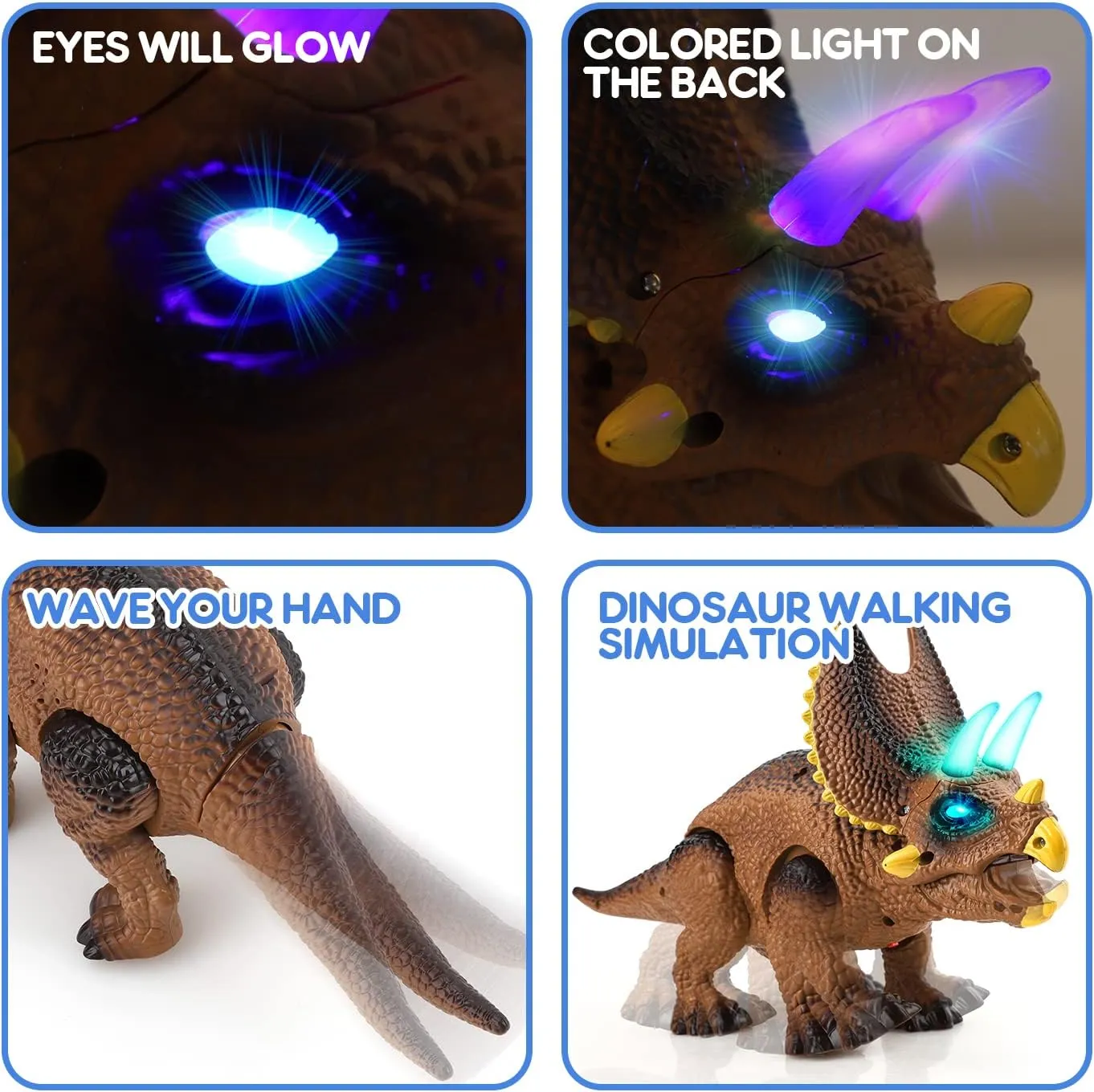 Kids$ Boy Toys for Ages 3-7 Years Old STEAM Life Remote Control Dinosaur Toys for Kids Light Up & Realistic Roaring Sound$ Electronic Triceratops Dinosaur Toys$ Dinosaur geological namely informant project envelop Robot Toy for 