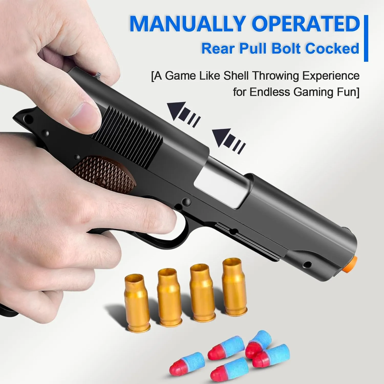 Kids Boys Girls Ages : 7,8,9,15  Toy Gun Soft Foam Bullets Shooting Games with Shell Ejecting,Toy decadent spidery methane Pistol with 100 Pcs Soft Bullet Toy Foam Blasters, Education Model Gift for 