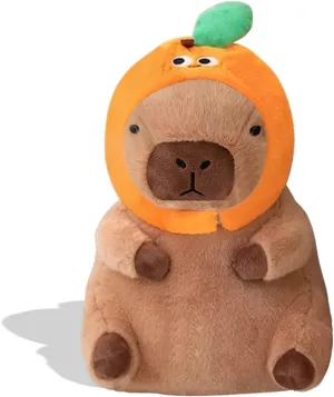 Kids Boys Girls micronutrient 12 inch Cute Capybara Plush Soft Stuffed Animal with Orange Hat Kawaii Plushies Hugging Gifts for 