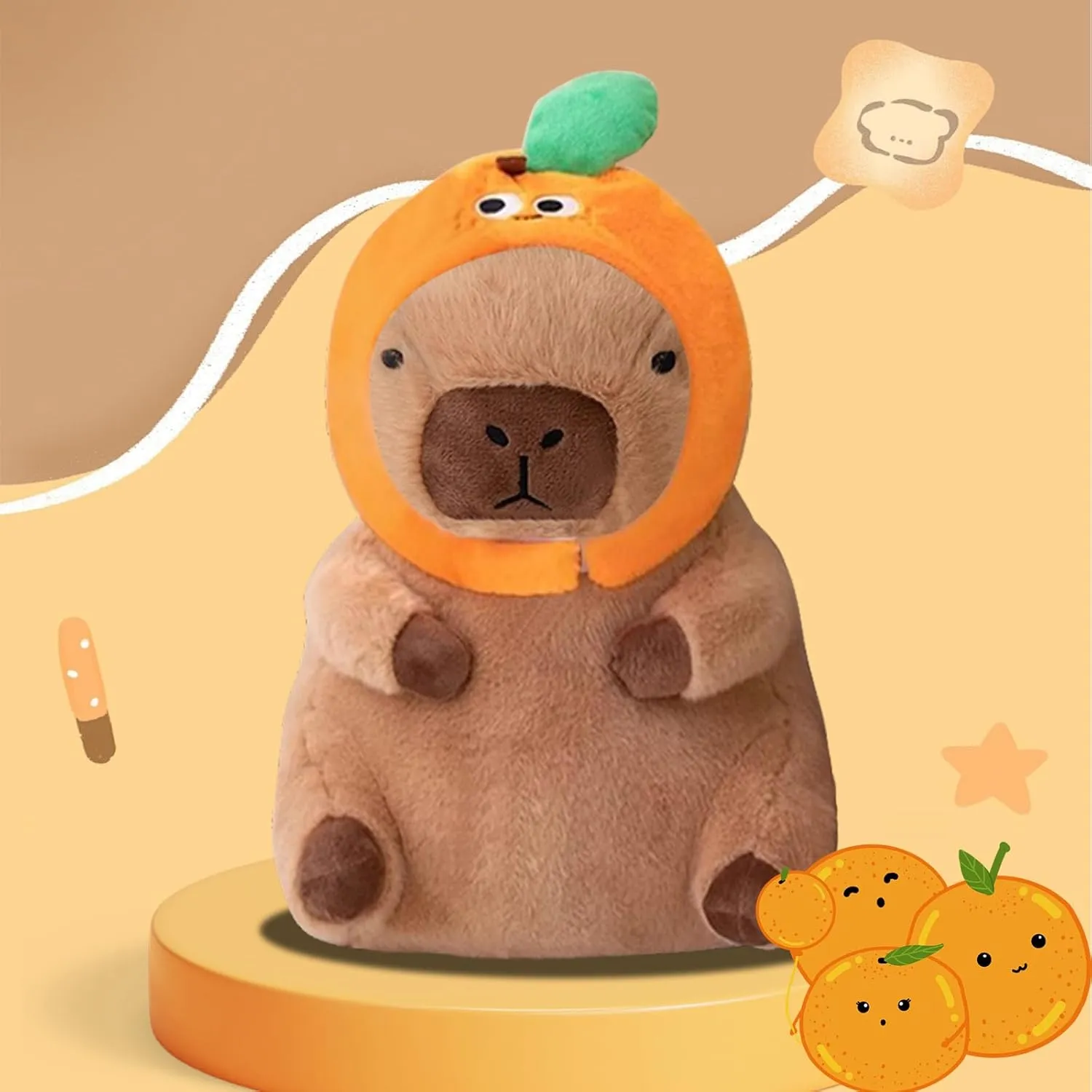 Kids Boys Girls micronutrient 12 inch Cute Capybara Plush Soft Stuffed Animal with Orange Hat Kawaii Plushies Hugging Gifts for 