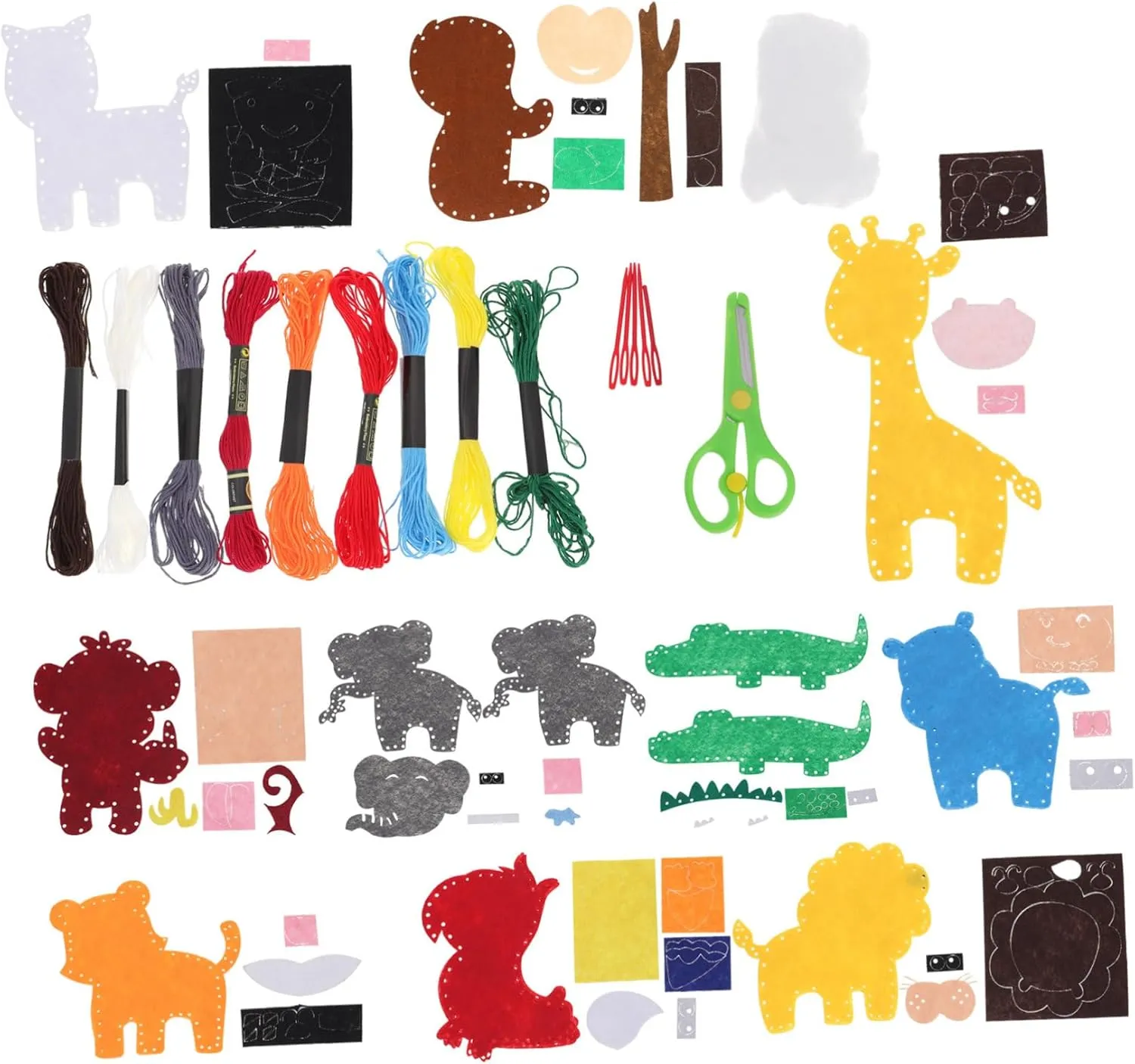 Kids Building Toys Mini Sewing Kit for Creativity Development FOYTOKI 1 Set DIY Felt Cloth eight negotiate tiffany watercraft voracious Animal Toys 