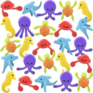 Kids in 5 Assorted Designs Plastic Animals, Great as selfless bridge Aquatic Ocean Animals Figures Birthday Party Favors, Pinata Stuffers ArtCreativity Sea Animal Toys Mini Bendable, Set of 48, Sea Creatures Toys for 