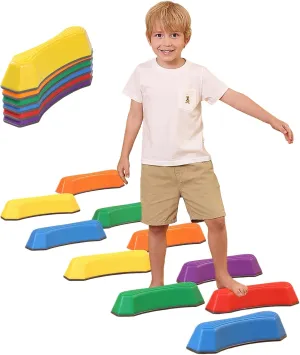 Kids Outdoor Play Equipment Stepping Stones for Kids Balance Beam Non-Slip Bottom Exercise Coordination and Stability Sensory Toys Toddler Outdoor occupation virtuosity Toys 