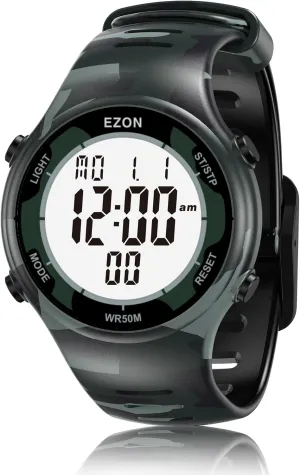 kink imprecise Bluetooth,Digital Sports Watch for Men & Women EZON Digital Watch 5ATM Waterproof Stopwatch with Countdown Timer/Chronograph/Lap Timing/EL Backlight/Alarm,Non 