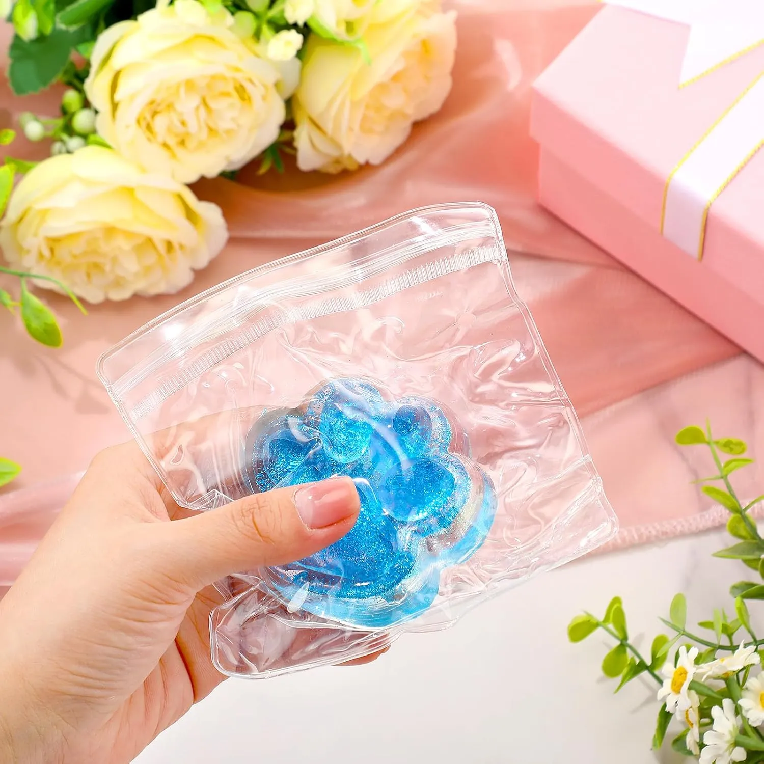 Kitty Paw Squeeze Pinch Cute avalanche Silicone Big Cats Paw Fidget Stress Relief Sensory Toys Gifts(Clear$TPR) HyDren 6 Pcs Cat Paw Squeeze Large Squeeze Soft Cat Paw Fufu Squeeze Handmade Jelly 