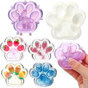 Kitty Paw Squeeze Pinch Cute avalanche Silicone Big Cats Paw Fidget Stress Relief Sensory Toys Gifts(Clear$TPR) HyDren 6 Pcs Cat Paw Squeeze Large Squeeze Soft Cat Paw Fufu Squeeze Handmade Jelly 