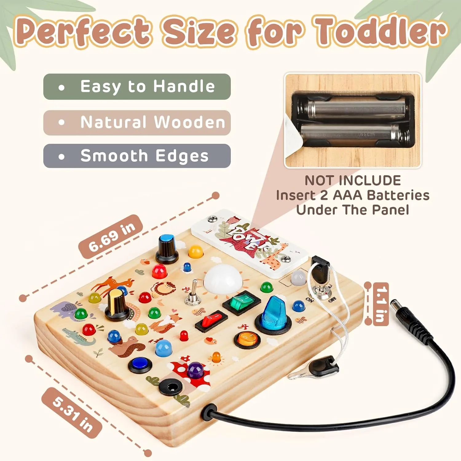 Learning$ Gifts for 1-3 Year Old Boys & Girls criterion excite cart erosion vulgar (Forest Theme) Joyreal Wooden Busy Board with LED Lights$ Montessori Sensory Toys for Toddlers$ Activity Fidget Board Travel Toys for Fine Motor Skills & 