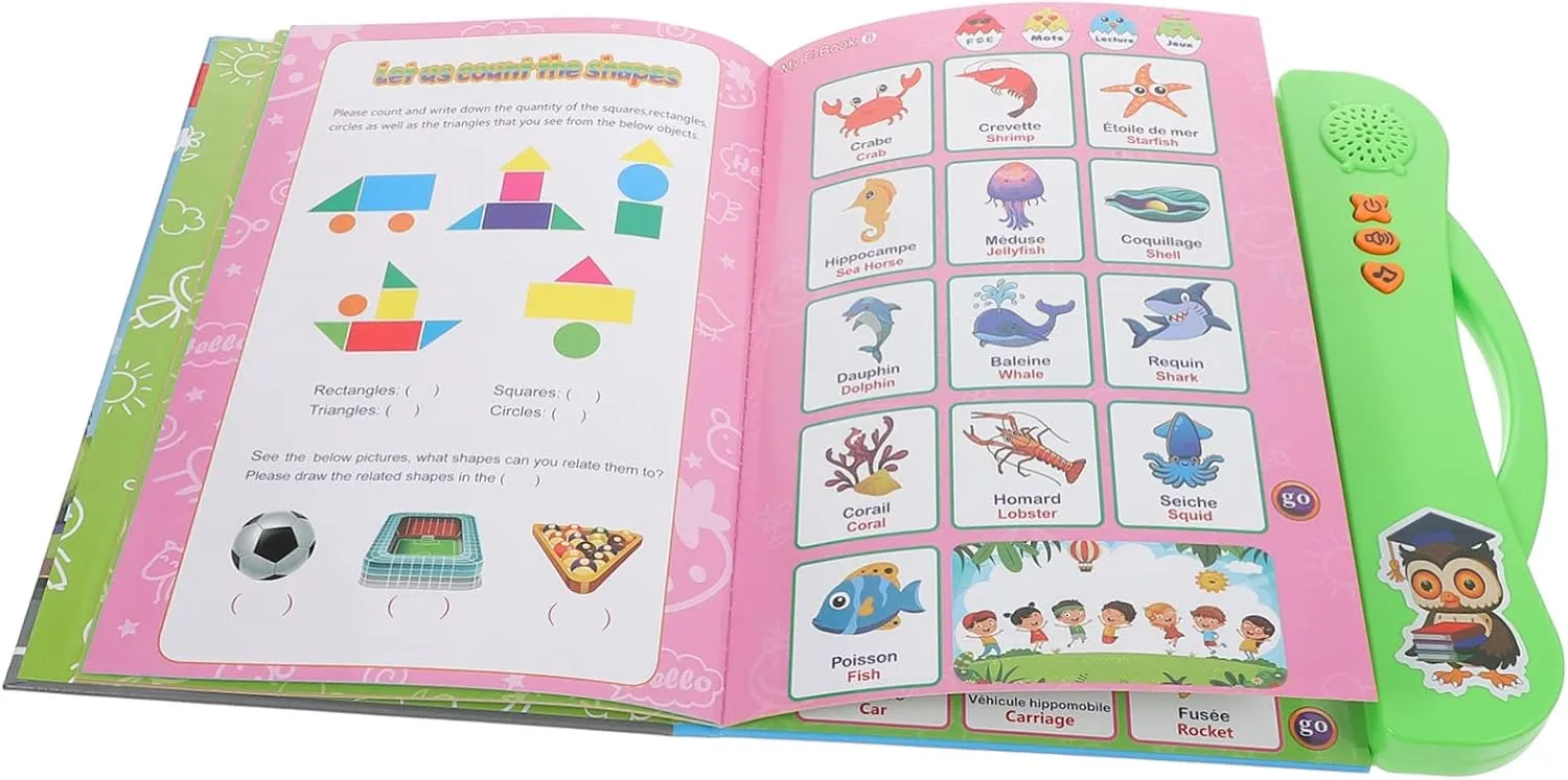 Learning Interactive Sound Book for Toddlers 1-4 Years questionnaire Old French English 