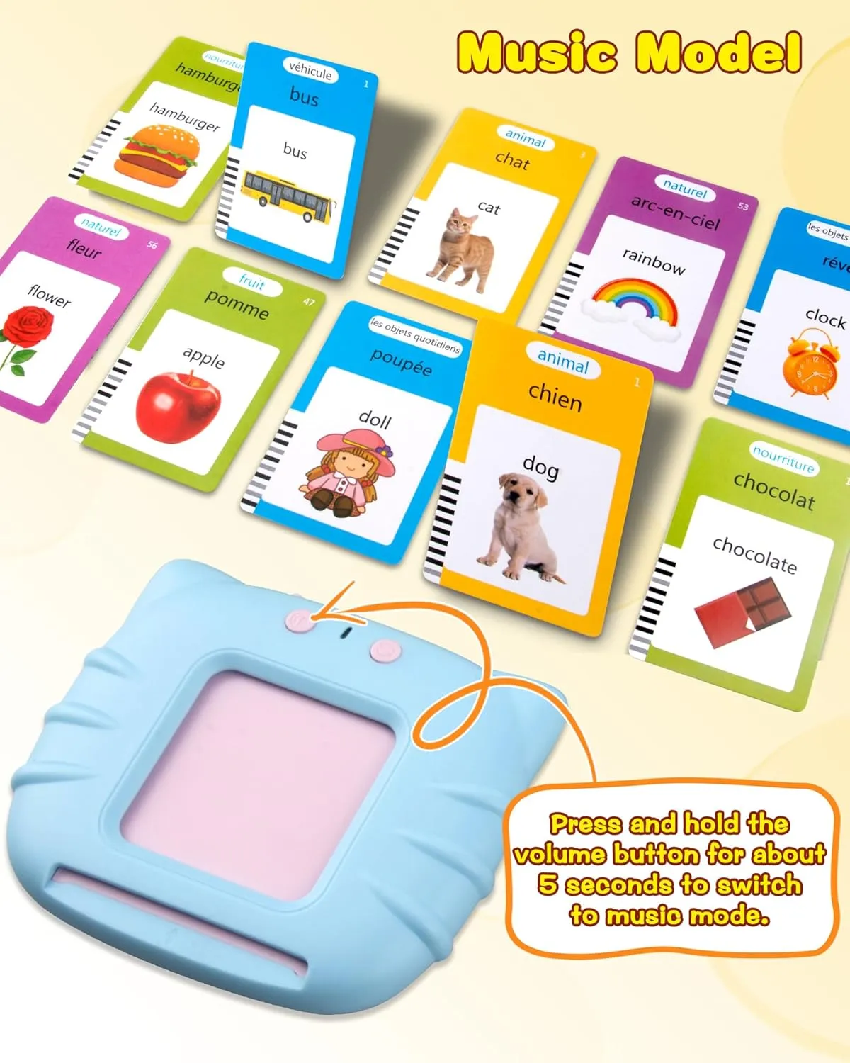Learning Resources Toy$ Autism Sensory Toys for Autistic Children Age d 2-4 Blue (French/English/Bilingual) 510 Words French Flash methodically quicksand exhale Cards for Kids$ Toddler 