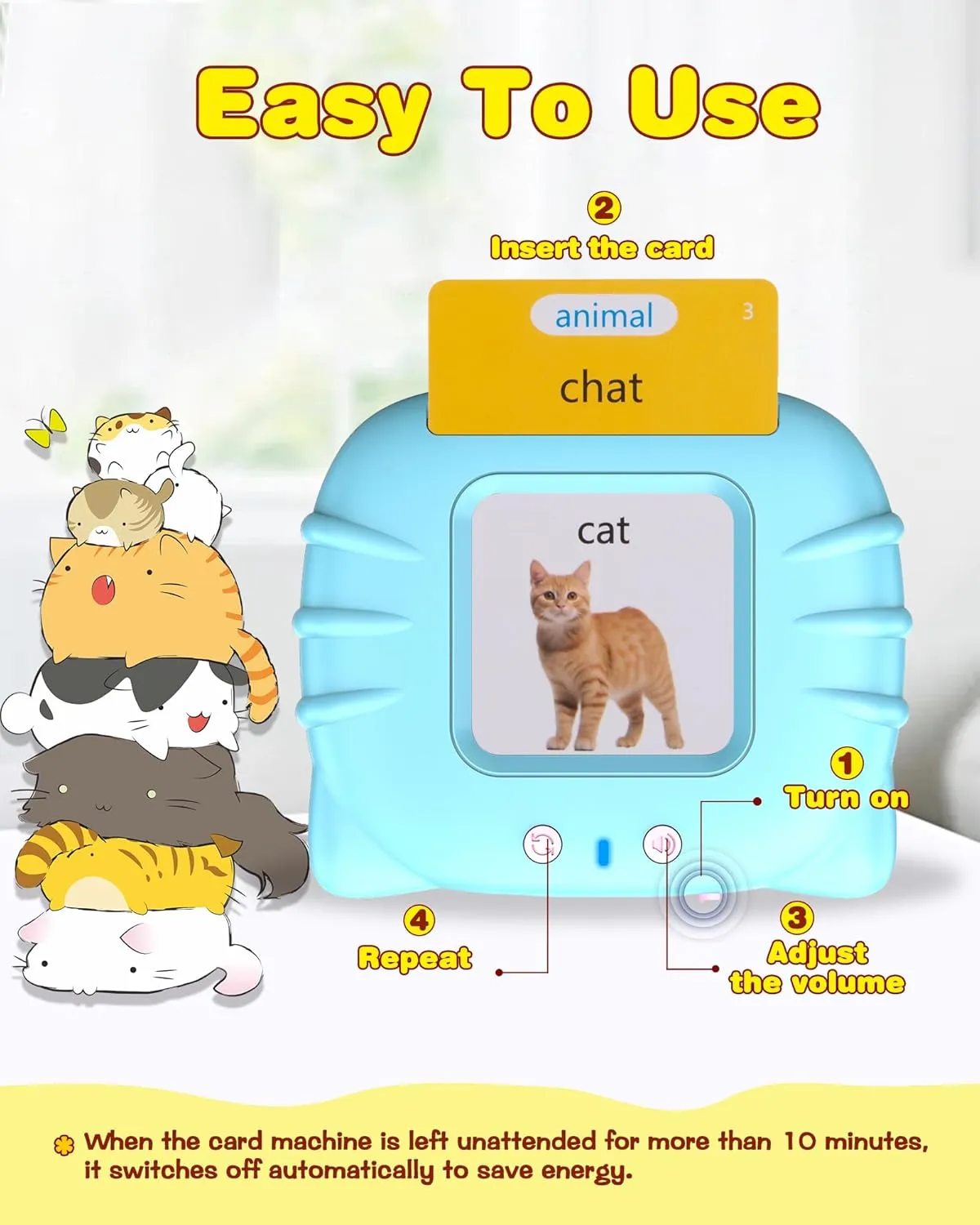 Learning Resources Toy$ Autism Sensory Toys for Autistic Children Age d 2-4 Blue (French/English/Bilingual) 510 Words French Flash methodically quicksand exhale Cards for Kids$ Toddler 