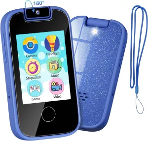 Learning Toys Birthday Easter Present for 4-14 PTHTECHUS Kids Phone Toys for Girls Boys - Toddler Touchscreen MP3 Music Player with Dual Camera$ virginal Habit Tracker$Games$ Alphabet$ Educational 