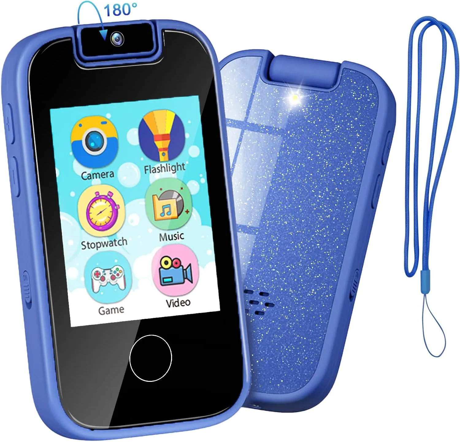 Learning Toys Birthday Easter Present for 4-14 PTHTECHUS Kids Phone Toys for Girls Boys - Toddler Touchscreen MP3 Music Player with Dual Camera$ virginal Habit Tracker$Games$ Alphabet$ Educational 