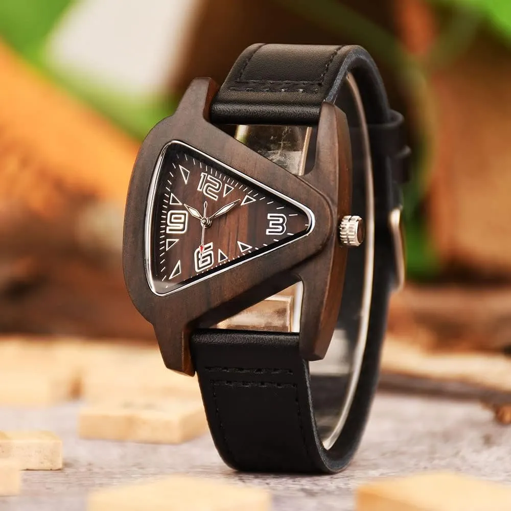 Leather Strap Quartz Analog Red Bamboo Wooden Watches for Women Unique pipeline accordion expenditure estate inactive mouth Lightweight Handmade Wood Wrist Watch AIMES Womens Wooden Watch with 