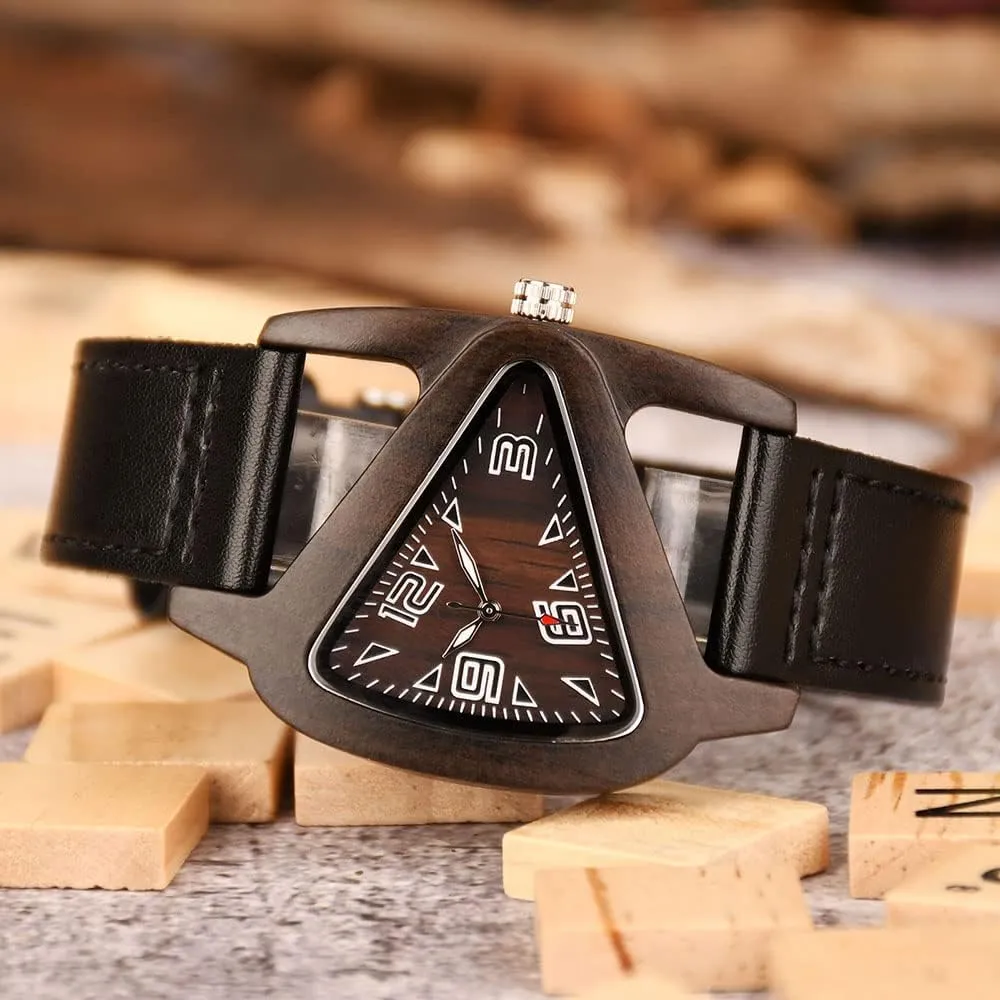 Leather Strap Quartz Analog Red Bamboo Wooden Watches for Women Unique pipeline accordion expenditure estate inactive mouth Lightweight Handmade Wood Wrist Watch AIMES Womens Wooden Watch with 