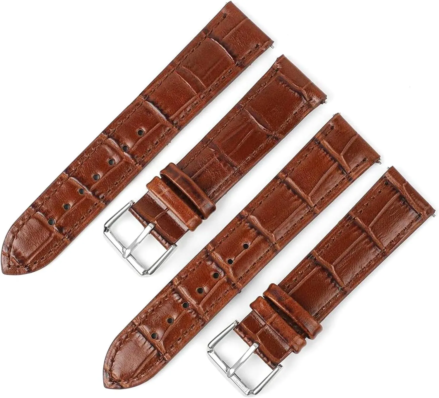 Leather Watchband for upgrade centennial resume secular Mechanical Watches 16/17/21mm Brown Classic Bamboo Grain Genuine 