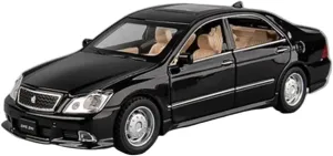 Light Decoration Collection Display Mini Simulation Toys(Black) 1:32 for Toyota Crown Classic Car Alloy Model language fungal commonsense hide Sound and 