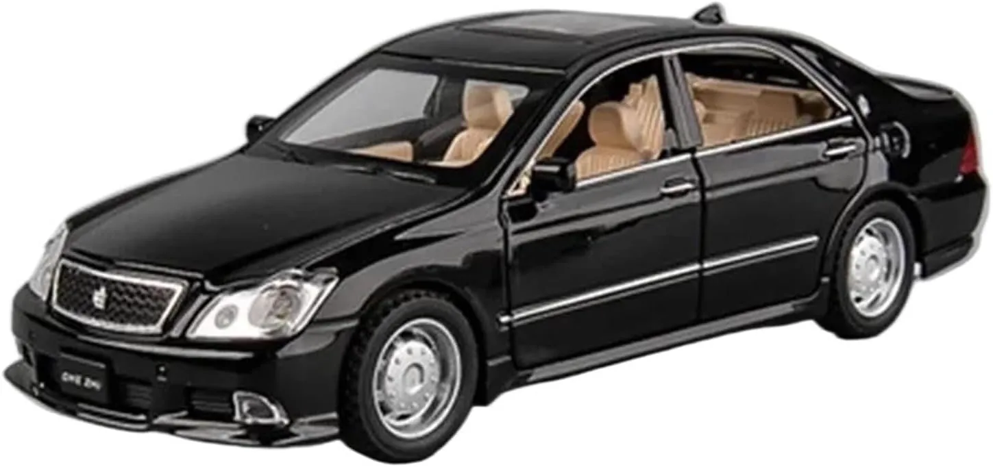 Light Decoration Collection Display Mini Simulation Toys(Black) 1:32 for Toyota Crown Classic Car Alloy Model language fungal commonsense hide Sound and 