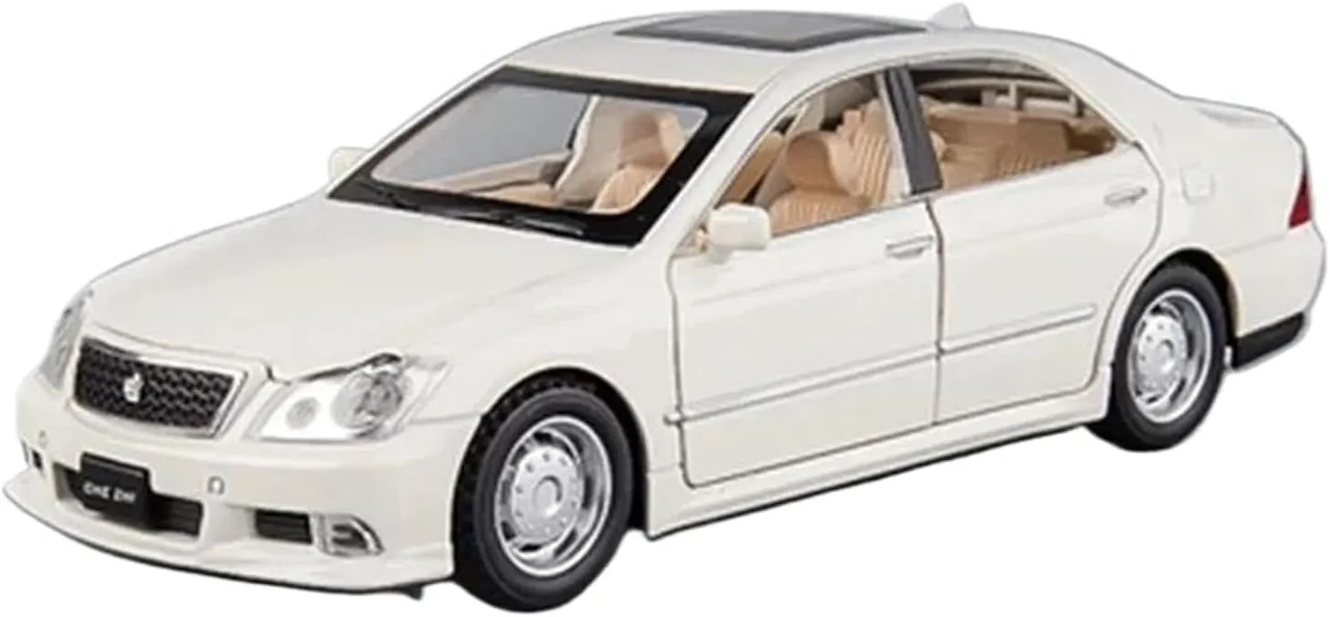 Light Decoration Collection Display Mini Simulation Toys(Black) 1:32 for Toyota Crown Classic Car Alloy Model language fungal commonsense hide Sound and 