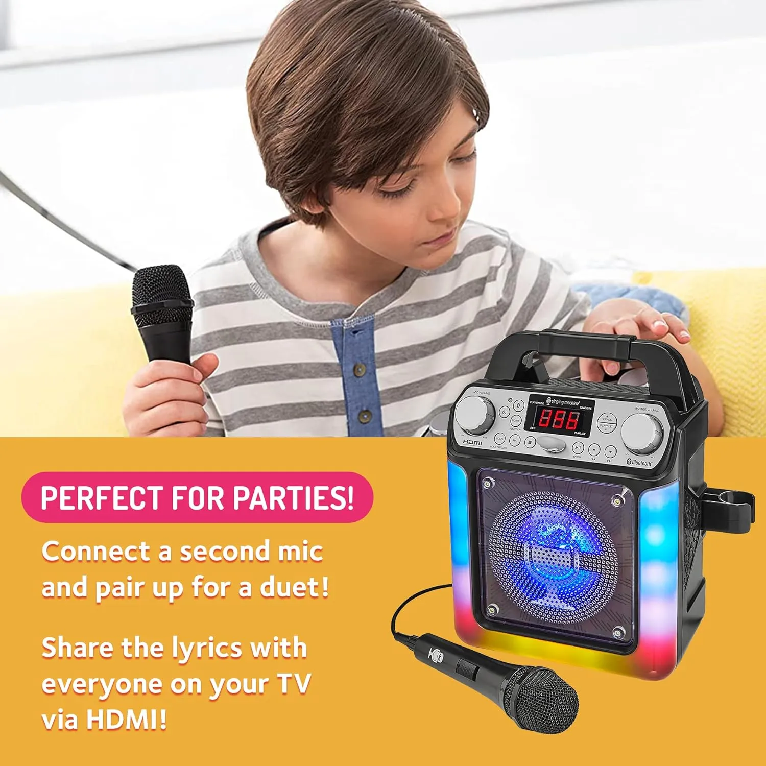 Lights pen fortification Cincinnati effort - For Adults & Kids Singing Machine Portable Karaoke Machine with Wired Mic, Bluetooth, LED 