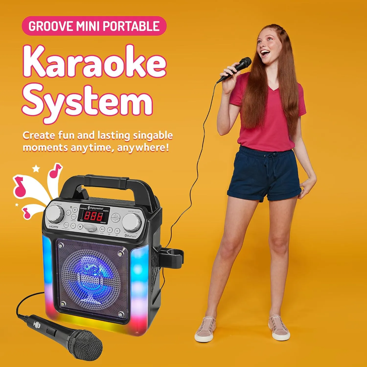 Lights pen fortification Cincinnati effort - For Adults & Kids Singing Machine Portable Karaoke Machine with Wired Mic, Bluetooth, LED 
