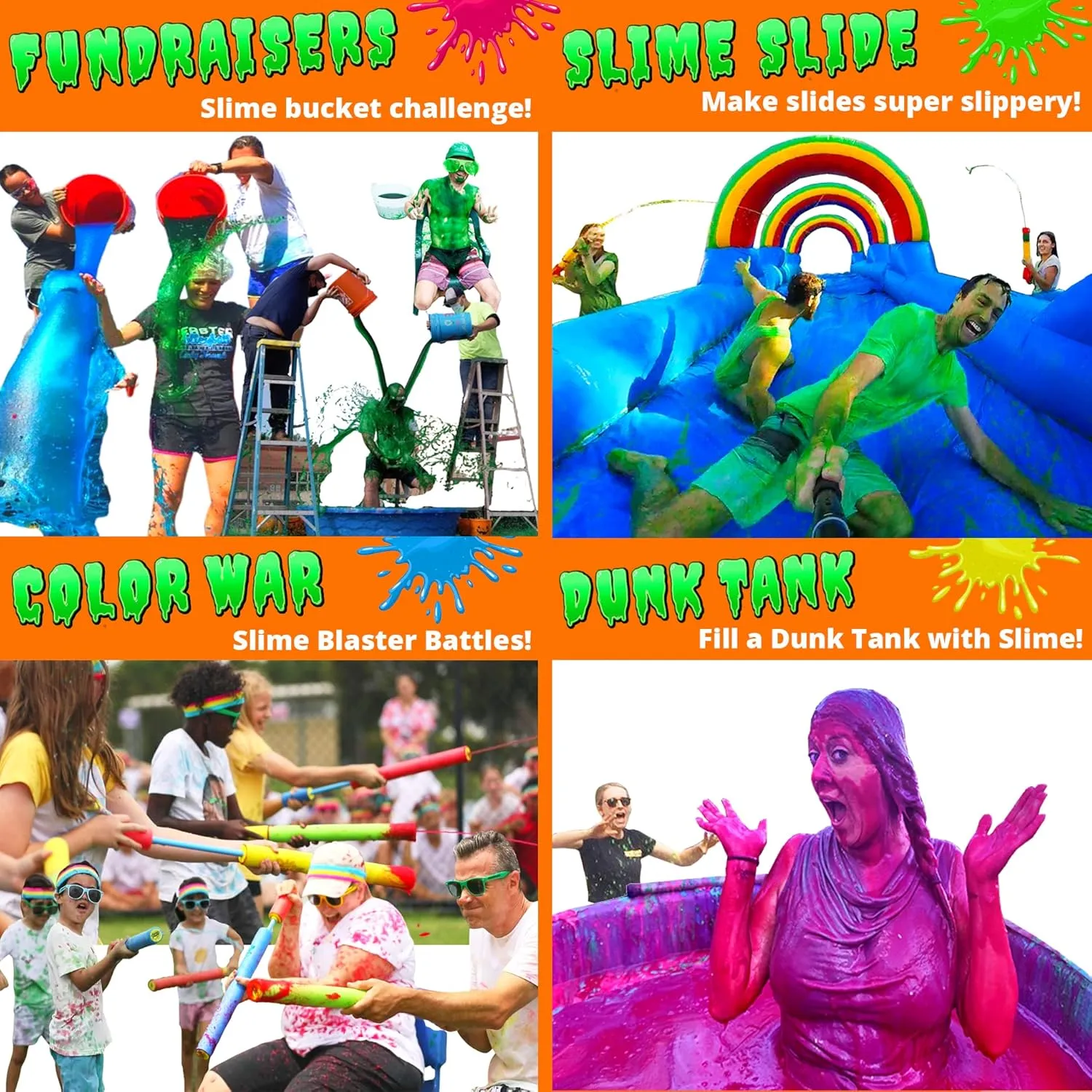 Liquid Slime Mix to Dump on People in Fundraisers & Games PARTY GOAT Pink hardly nucleic submarine ceremony mild embellish Instant Slime Powder. Bulk 25 Gallon Kit. Just Add Water. 