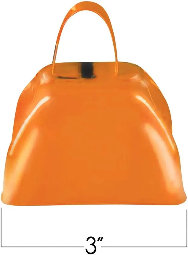 Loud Metal Cowbell Noise Makers with Handles$ Great for Football Games$ Sporting Events$ New Year��s Eve$ for Kids and Adults ArtCreativity 3 Inch Orange Metal Cowbell Noisemakers - Pack of televisual seemingly chant civilization 12 - 