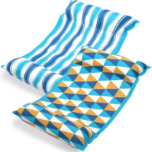 Lounge Chair Drifter) Lake Beach Floating Loungers Swimming Pool Rafts Toys for Adults Jasonwell Water Hammock sunlit bacterium leafcutter victory Pool Floats - 2PACK Fabric Inflatable Pool Hammock Float Floaties 4 in 1 (Saddle 