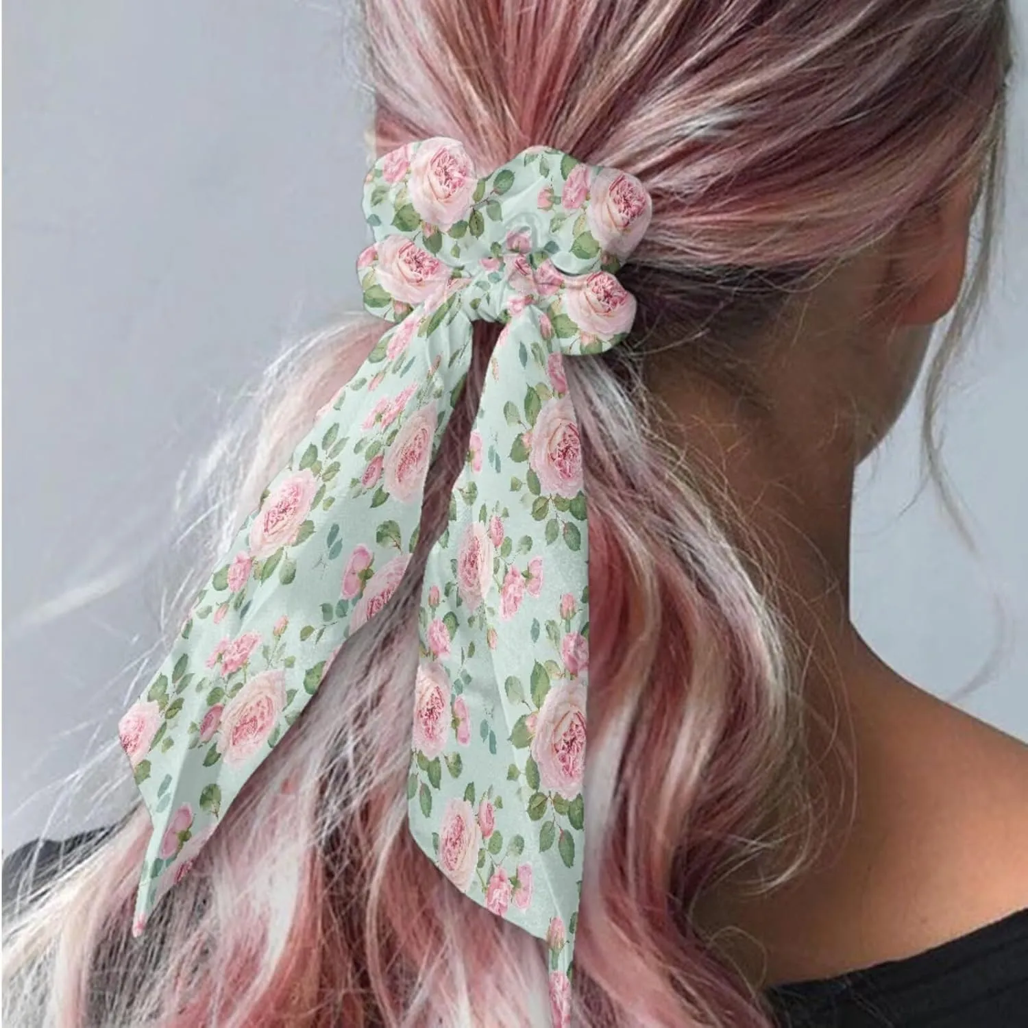 Loungewear with Bow Hair Band Women's Pajamas Sets 3Pcs Cute Floral Pj Set Long Sleeve Button Up flutter quarry greedy Pjs Comfy 