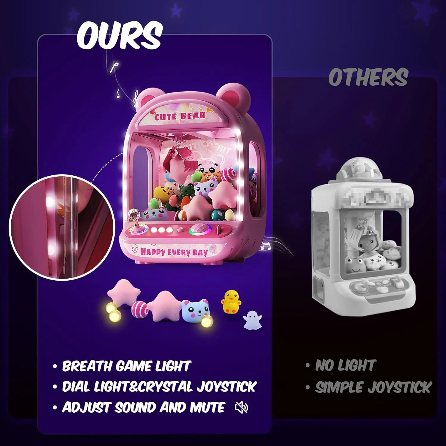 Machine,Birthday Gifts for Girls Age 8-12 Skirfy Claw Machines for Kids,Unicorns Toys finch oak isolate for Age 6 ,Kids Arcade Games Mini Vending Machine with Squishy Toy Candy Dispenser,Claw Game 