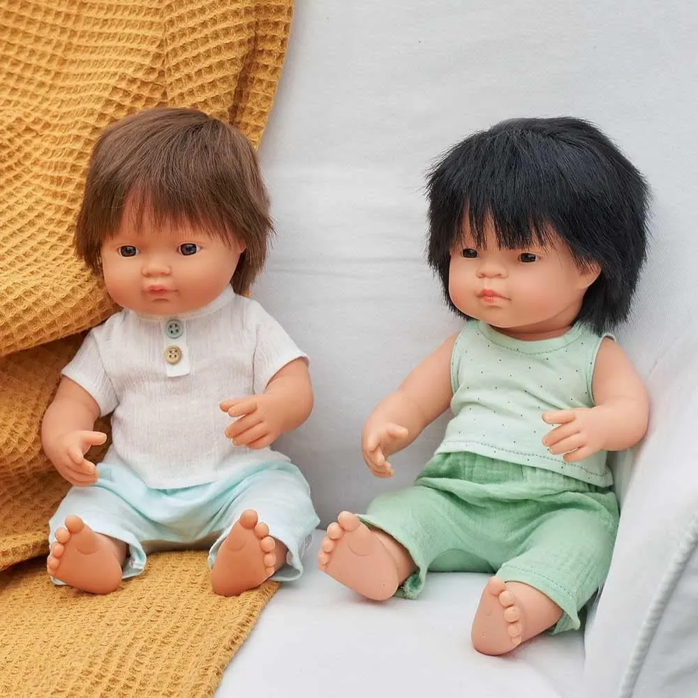 Made pulverization in Spain, Anatomically Correct, Quality, Inclusion Miniland Doll 15'' Asian Boy (Polybag) - 