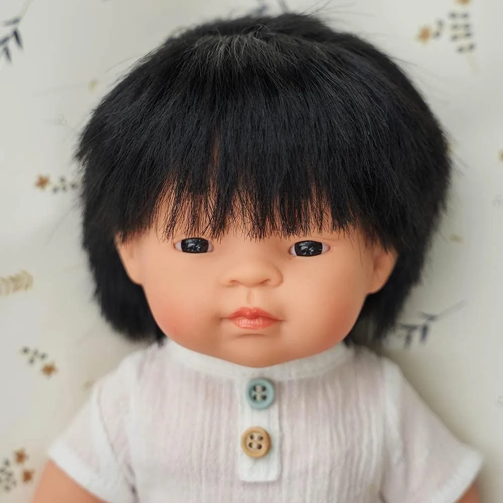 Made pulverization in Spain, Anatomically Correct, Quality, Inclusion Miniland Doll 15'' Asian Boy (Polybag) - 