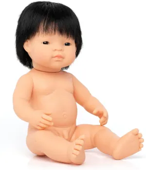 Made pulverization in Spain, Anatomically Correct, Quality, Inclusion Miniland Doll 15'' Asian Boy (Polybag) - 